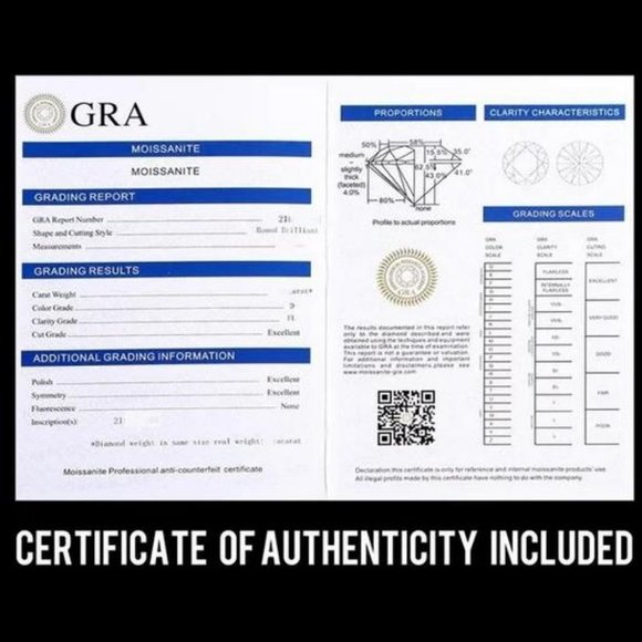 #Certified 1.5 ct. t.w. Moissanite Diamond 5 Stone Half Eternity Band Ring NEW - Picture 11 of 12